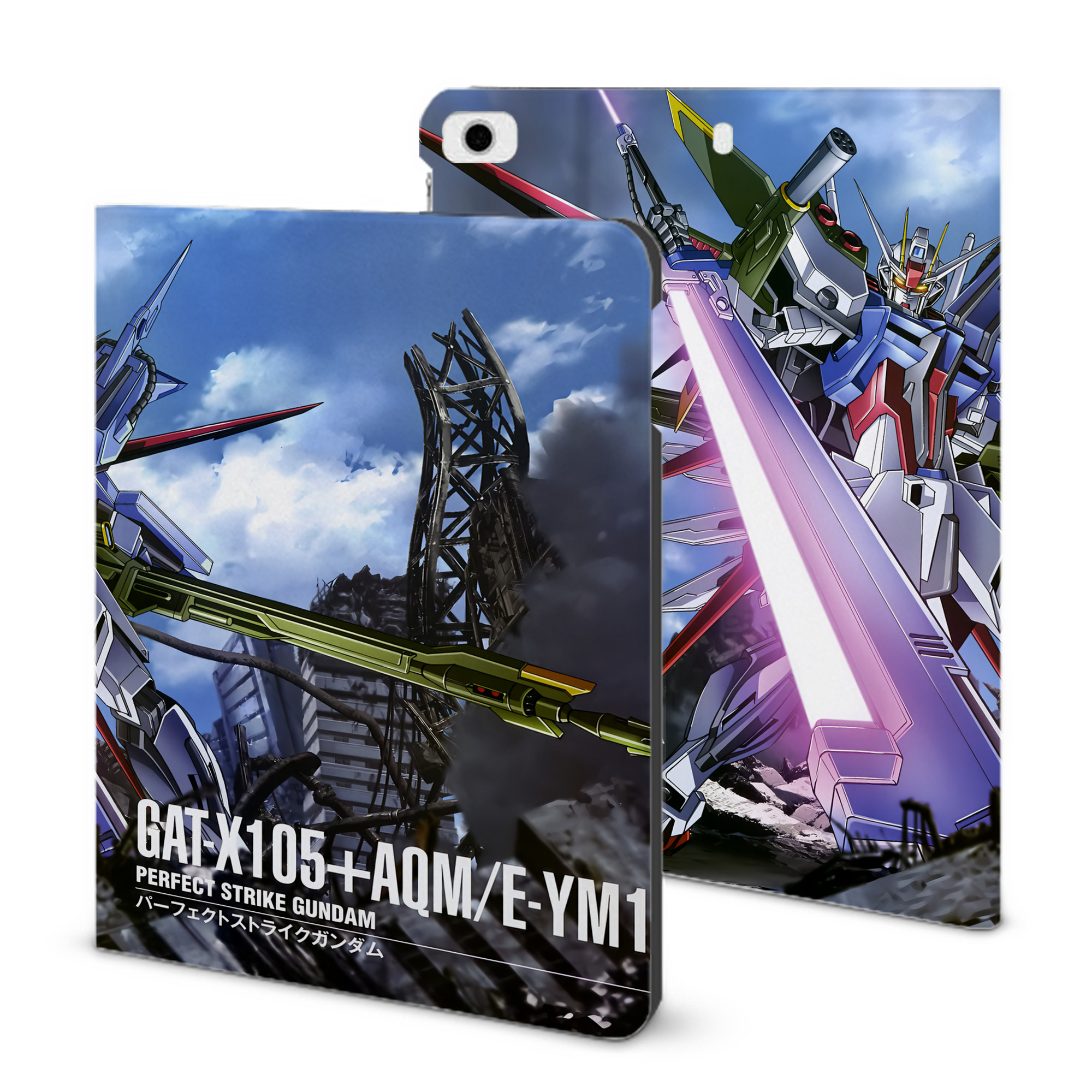 （画像用） 機動戦士ガンダム Mobile Suit Gundam IPad ケース ブック型 PUレザー TPU 耐衝撃 軽量 薄型 ペン収納なし 全面保護 IPad 各モデル対応